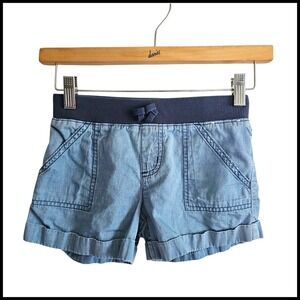 Gymboree Denim Shorts Cuffed‎ Hem Elastic Waist Casual Blue Size 8